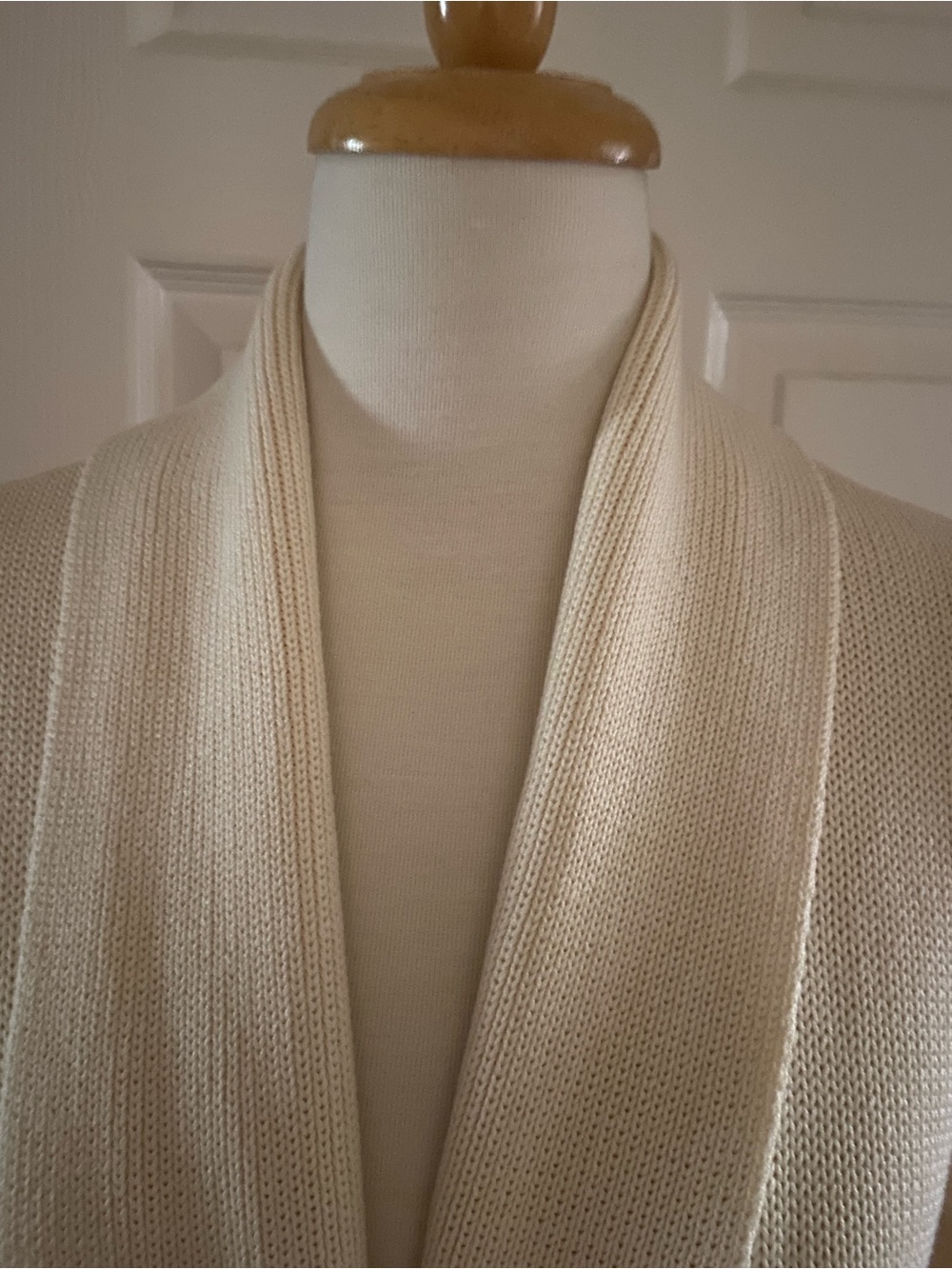 Ralph Lauren Medium M Ivory Open-Front  Cotton Shawl Women’s Cardigan Sweater